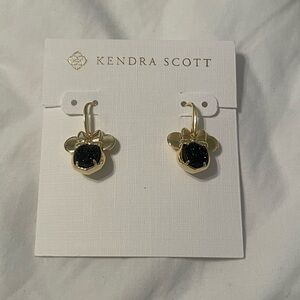 Kendra Scott x Disney Gold and Black Druzy Minnie Earrings - New